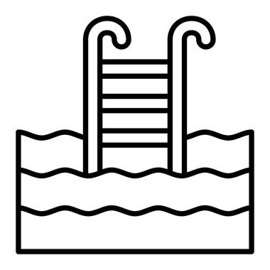 Yüzme havuzu vektör simgesi. Yazdırma, mobil ve web uygulamaları için kullanılabilir.