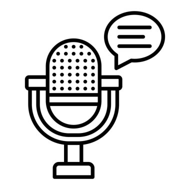 Podcast vektör simgesi. Yazdırma, mobil ve web uygulamaları için kullanılabilir.