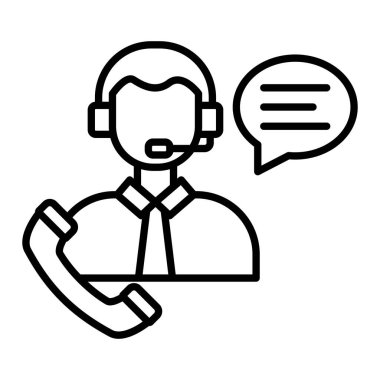 Müşteri hizmetleri vektör simgesi. Yazdırma, mobil ve web uygulamaları için kullanılabilir.