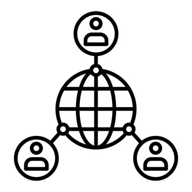 Global Ağ vektör simgesi. Yazdırma, mobil ve web uygulamaları için kullanılabilir.
