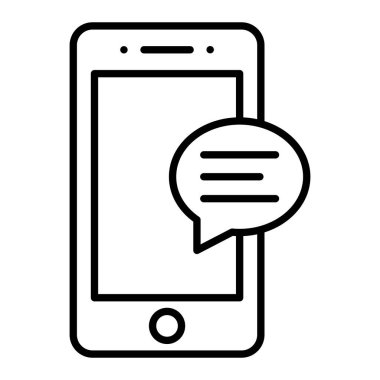 Telefon Mesaj vektör simgesi. Yazdırma, mobil ve web uygulamaları için kullanılabilir.