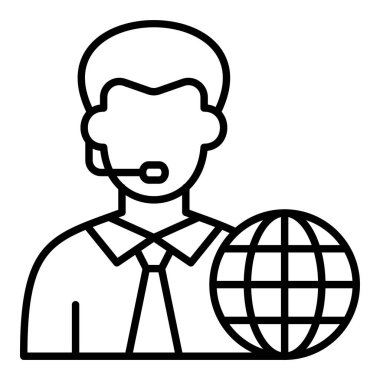 Haber Muhabiri vektör simgesi. Yazdırma, mobil ve web uygulamaları için kullanılabilir.