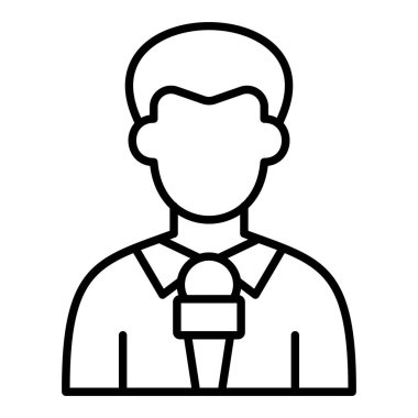 Gazeteci vektör simgesi. Yazdırma, mobil ve web uygulamaları için kullanılabilir.