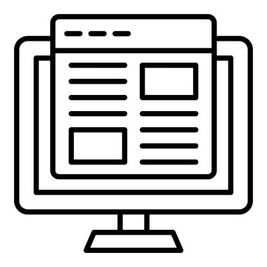 Web sitesi vektör simgesi. Yazdırma, mobil ve web uygulamaları için kullanılabilir.