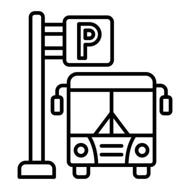 Park alanı vektör simgesi. Yazdırma, mobil ve web uygulamaları için kullanılabilir.
