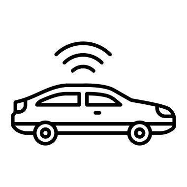 Akıllı araba vektör simgesi. Yazdırma, mobil ve web uygulamaları için kullanılabilir.