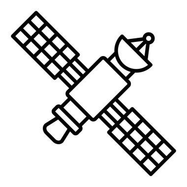 Uzay uydusu vektör simgesi. Yazdırma, mobil ve web uygulamaları için kullanılabilir.