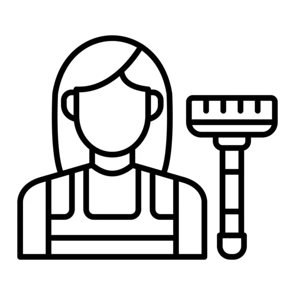 Hausmädchen Vektor Symbol Einsetzbar Für Druck Mobile Anwendungen Und Web — Stockvektor