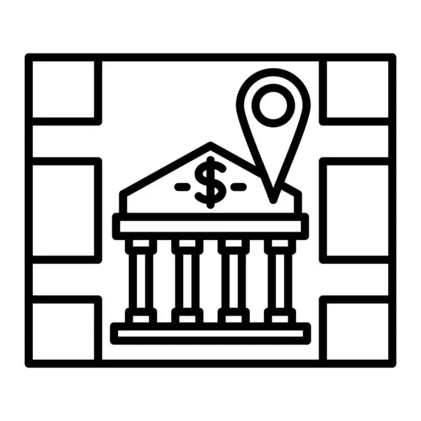 Ícone Vetor Localização Bancária Pode Ser Usado Para Impressão Aplicações —  Vetores de Stock