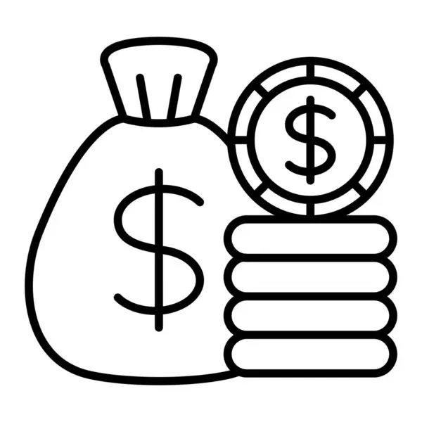 Ícone Vetor Saco Dinheiro Pode Ser Usado Para Impressão Aplicações — Vetor de Stock
