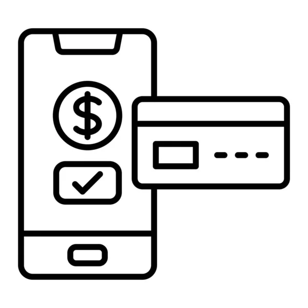 Значок Вектора Платежа Смартфона Использоваться Печати Мобильных Веб Приложений — стоковый вектор