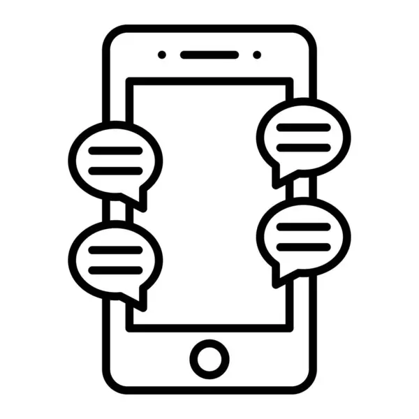 Ikona Vektoru Mobilního Chatu Lze Použít Pro Tisk Mobilní Webové — Stockový vektor