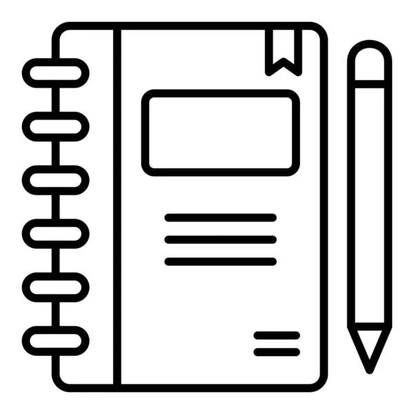 Notizbuch Vektorsymbol Einsetzbar Für Druck Mobile Anwendungen Und Web Anwendungen — Stockvektor