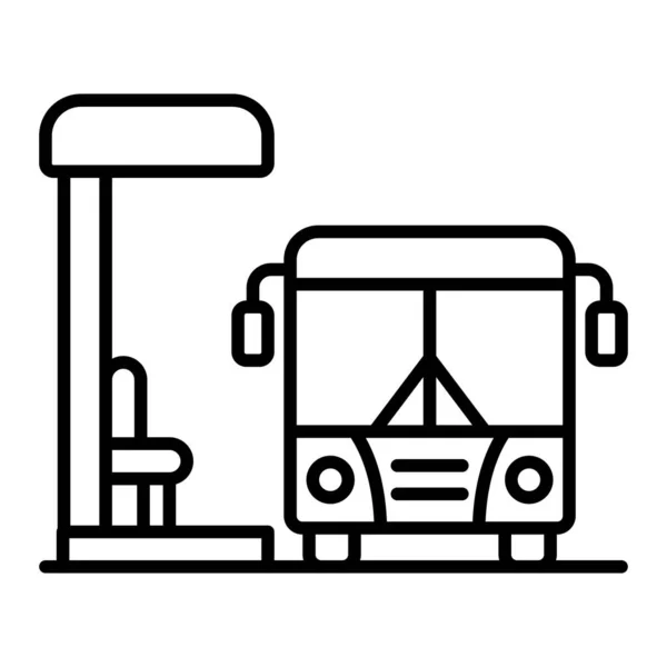 Vektor Symbol Für Bushaltestellen Einsetzbar Für Druck Mobile Anwendungen Und — Stockvektor