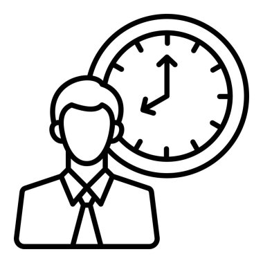 Saat vektör simgesi. Yazdırma, mobil ve web uygulamaları için kullanılabilir.