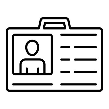 Kimlik kartı vektör simgesi. Yazdırma, mobil ve web uygulamaları için kullanılabilir.