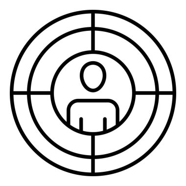 Hedef vektör simgesi. Yazdırma, mobil ve web uygulamaları için kullanılabilir.