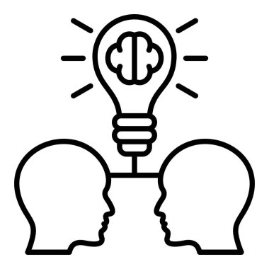 Beyin fırtınası vektör simgesi. Yazdırma, mobil ve web uygulamaları için kullanılabilir.