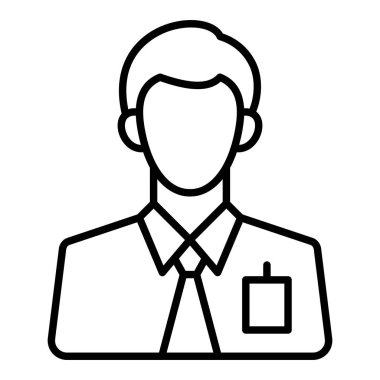 Çalışan vektör simgesi. Yazdırma, mobil ve web uygulamaları için kullanılabilir.