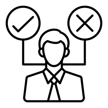 Karar Vektör simgesi oluşturuluyor. Yazdırma, mobil ve web uygulamaları için kullanılabilir.