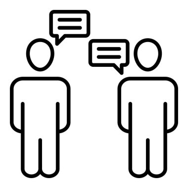 Konuşma vektör simgesi. Yazdırma, mobil ve web uygulamaları için kullanılabilir.