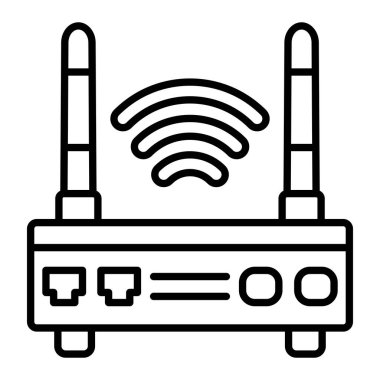 Wifi Router vektör simgesi. Yazdırma, mobil ve web uygulamaları için kullanılabilir.
