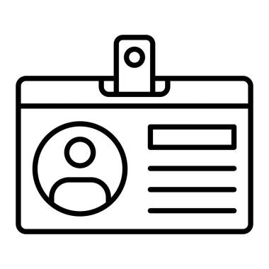 Kimlik kartı vektör simgesi. Yazdırma, mobil ve web uygulamaları için kullanılabilir.