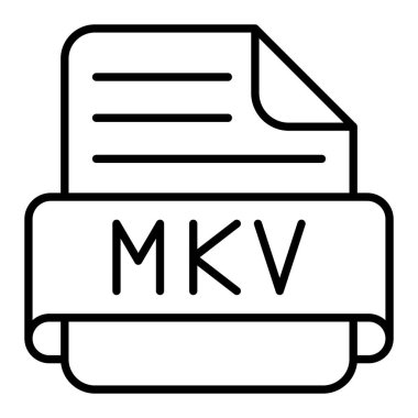 Mkv vektör simgesi. Yazdırma, mobil ve web uygulamaları için kullanılabilir.