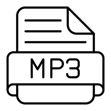 Mp3 vektör simgesi. Yazdırma, mobil ve web uygulamaları için kullanılabilir.