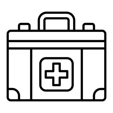 İlk Yardım Çantası vektör simgesi. Yazdırma, mobil ve web uygulamaları için kullanılabilir.