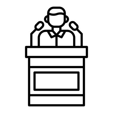 Konferans vektör simgesi. Yazdırma, mobil ve web uygulamaları için kullanılabilir.