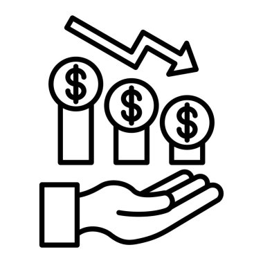 Gelir vektör simgesi. Yazdırma, mobil ve web uygulamaları için kullanılabilir.