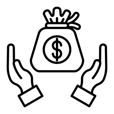 Tasarruf vektör simgesi. Yazdırma, mobil ve web uygulamaları için kullanılabilir.