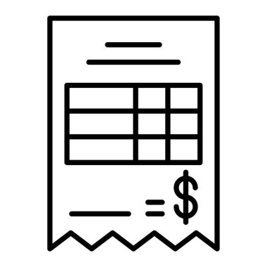 Bill vektör simgesi. Yazdırma, mobil ve web uygulamaları için kullanılabilir.