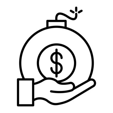 Borç vektör simgesi. Yazdırma, mobil ve web uygulamaları için kullanılabilir.