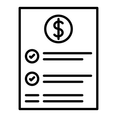 Bill vektör simgesi. Yazdırma, mobil ve web uygulamaları için kullanılabilir.