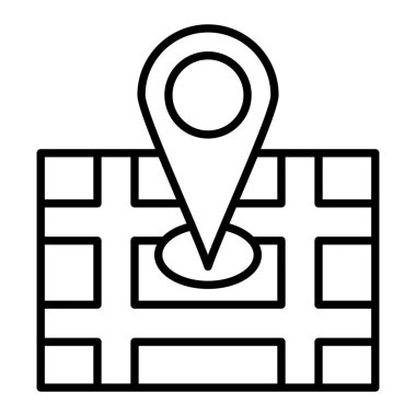 Yer belirleme vektör simgesi. Yazdırma, mobil ve web uygulamaları için kullanılabilir.