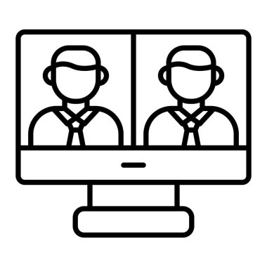 Video Arama vektör simgesi. Yazdırma, mobil ve web uygulamaları için kullanılabilir.