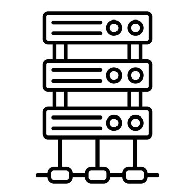 Sunucu vektör simgesi. Yazdırma, mobil ve web uygulamaları için kullanılabilir.