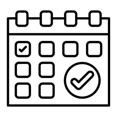 Takvim vektör simgesi. Yazdırma, mobil ve web uygulamaları için kullanılabilir.