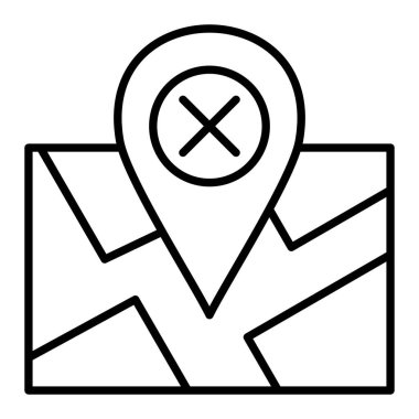 Yanlış konum vektör simgesi. Yazdırma, mobil ve web uygulamaları için kullanılabilir.