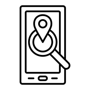 Konum Arama vektör simgesi. Yazdırma, mobil ve web uygulamaları için kullanılabilir.