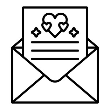 Zarf vektör simgesini sev. Yazdırma, mobil ve web uygulamaları için kullanılabilir.