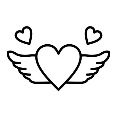 Kalp Kanadı vektör simgesi. Yazdırma, mobil ve web uygulamaları için kullanılabilir.