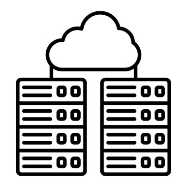 Veri Merkezi vektör simgesi. Yazdırma, mobil ve web uygulamaları için kullanılabilir.