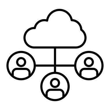 Bulut Paylaşımı vektör simgesi. Yazdırma, mobil ve web uygulamaları için kullanılabilir.