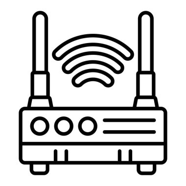 Kablosuz Router vektör simgesi. Yazdırma, mobil ve web uygulamaları için kullanılabilir.