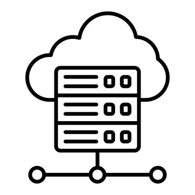Bulut Sunucusu vektör simgesi. Yazdırma, mobil ve web uygulamaları için kullanılabilir.