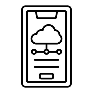 Mobil Bulut vektör simgesi. Yazdırma, mobil ve web uygulamaları için kullanılabilir.