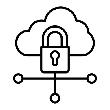 Bulut Kilidi vektör simgesi. Yazdırma, mobil ve web uygulamaları için kullanılabilir.